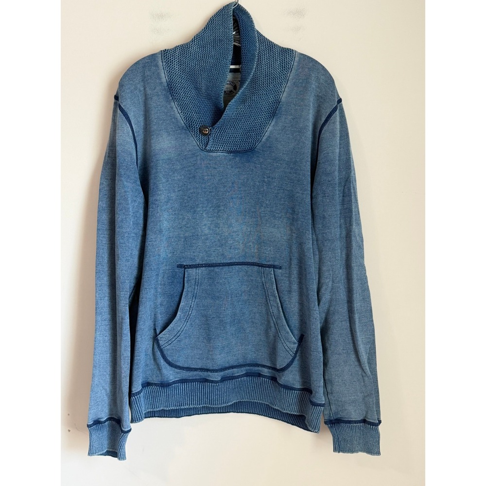 C.P. Company Shawl Neck Sweatshirt Mens XXL Blue Indigo Cotton Pullover Sweater